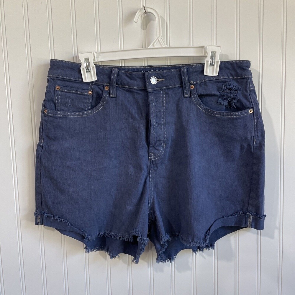 Wild Fable Shorts Womens 14 Jean Shorts Button Fly Cutoff Raw Hem Distressed